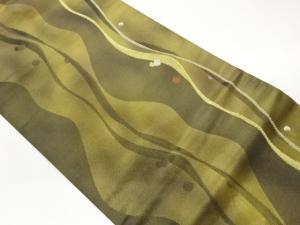 引箔縦波に丸模様織出し名古屋帯